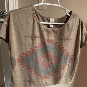 Twinkle. Suede-like tee with southwestern pattern